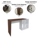 Ver imagem 4 de Mesa Escrivaninha em L Versatil 4 Nichos 124x74 cm Ipe Branco Artany