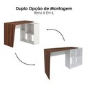 Ver imagem 5 de Mesa Escrivaninha em L Versatil 4 Nichos 124x74 cm Ipe Branco Artany