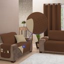 Ver imagem 3 de Protetor de Sofá Padrão 2 Lugares Manu 100% Poliéster:tabacocáqui