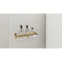 Ver imagem 5 de Porta Shampoo de Banheiro em Aço Inox Dourado Brilhante Linha Tessália Stainless