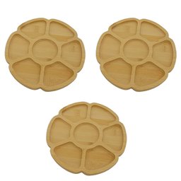 Kit 3 Petisqueiras Flor Bambu 25cm Class Home - 1