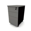 Ver imagem 3 de Gaveteiro Móvel para Escritório 3 Gavetas com Chave e Rodízio Cinza Sagrado com Preto F5 Office