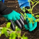 Ver imagem 5 de Luvas Jardinagem Plantar Cavar Garras Limpeza Jardim Horta