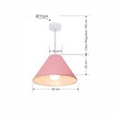 Ver imagem 3 de Lustre Pendente Cone Vivare Md-4078 Cúpula em Tecido 25/40x15cm - Bivolt Rosa-bebê 127/220v