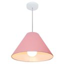 Ver imagem 1 de Lustre Pendente Cone Vivare Md-4078 Cúpula em Tecido 25/40x15cm - Bivolt Rosa-bebê 127/220v