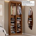 Ver imagem 4 de Closet Casal Andorra 10 Prateleiras 2 Cabideiros Freijó/Branco - Pnr Móveis