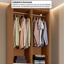 Ver imagem 5 de Closet Casal Andorra 10 Prateleiras 2 Cabideiros Freijó/Branco - Pnr Móveis