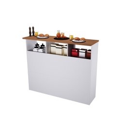 Mesa Bancada Balcão Ilha para Cozinha com 3 Portas e Nichos Divisor de Ambiente Veneza - 8