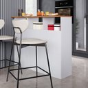 Ver mais imagens de Mesa Bancada Balcão Ilha para Cozinha com 3 Portas e Nichos Divisor de Ambiente Veneza