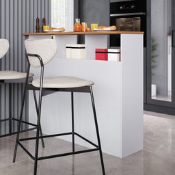 Mesa Bancada Balcão Ilha para Cozinha com 3 Portas e Nichos Divisor de Ambiente Veneza - 7