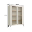 Ver imagem 3 de Cristaleira com 2 Portas 98,5cm Vidro Canelado Pés em Metal Cor:louro e Luna com Preto