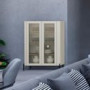 Ver imagem 5 de Cristaleira com 2 Portas 98,5cm Vidro Canelado Pés em Metal Cor:louro e Luna com Preto