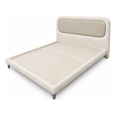 Conjunto King Cama Cabeceira Sofia Estofada Linho Aveludado Bege