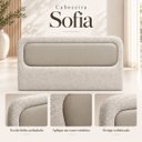 Ver imagem 2 de Conjunto King Cama Cabeceira Sofia Estofada Linho Aveludado Bege