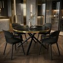 Ver imagem 2 de Conjunto Mesa de Jantar Redonda Solaris Preta 120cm com 4 Cadeiras Marcela - Preto