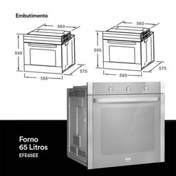 Forno Elétrico de Embutir EOS 65L Porta de Vidro Espelhado EFE65EE 220V - 5