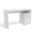 Ver imagem 4 de Escrivaninha Mesa Escritório para Notebook com Armário S970 1 Gaveta 120cm Branca