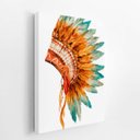 Ver imagem 2 de Cocar Indígena Penas Coloridas Índio Quadro Canvas 100x70cm