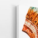Ver imagem 3 de Cocar Indígena Penas Coloridas Índio Quadro Canvas 100x70cm