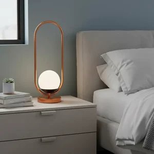 Abajur Luminaria de Mesa Moderno Oval com Globo 12cm Decoração Casa Sala Quarto Escritório