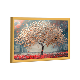 Quadro Decorativo Árvore Dourada com Lindas Folhas - 4