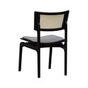 Ver imagem 3 de Cadeira Apollo Madeira Maciça Encosto Telinha Assento Anatômico - Preto Estofado Linho Bege