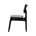 Ver imagem 5 de Cadeira Apollo Madeira Maciça Encosto Telinha Assento Anatômico - Preto Estofado Linho Bege