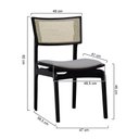 Ver imagem 2 de Cadeira Apollo Madeira Maciça Encosto Telinha Assento Anatômico - Preto Estofado Linho Bege