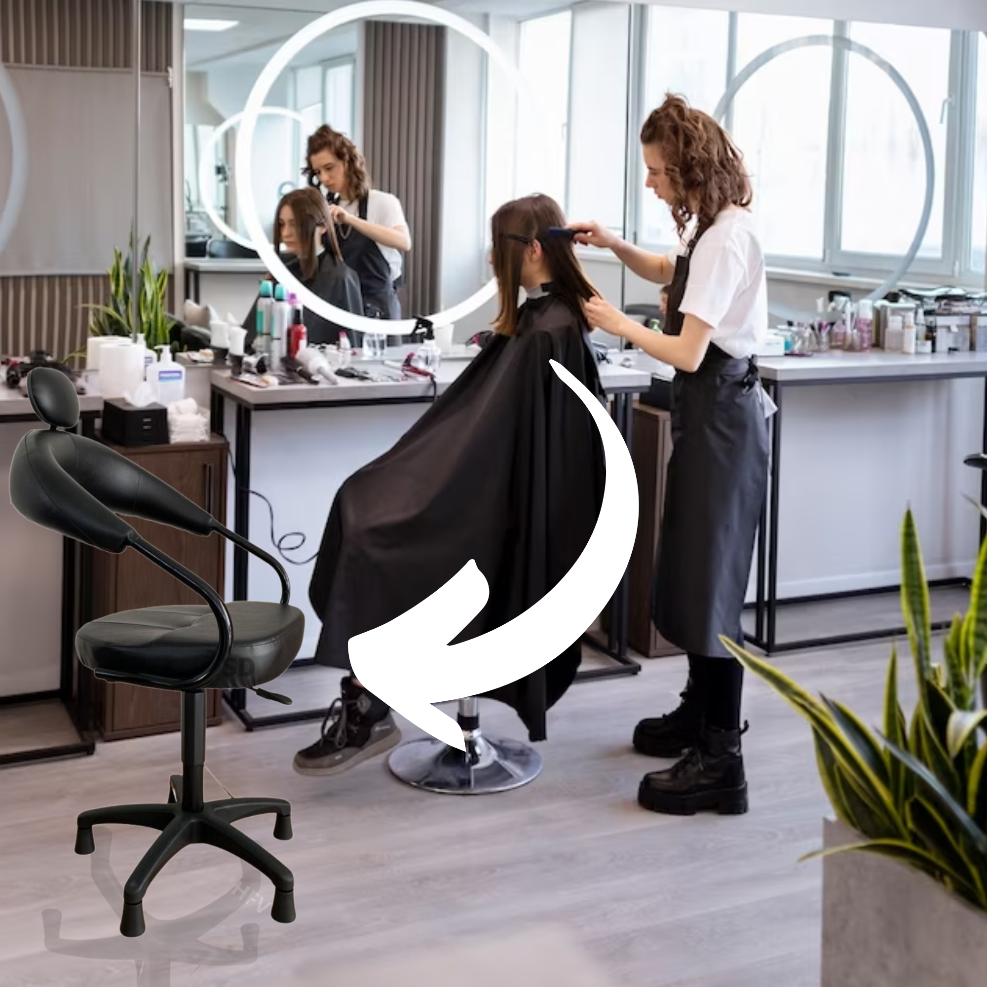 Kit Cadeira Salão Cabelereira + Lavatório de Cabelo Grande - 7