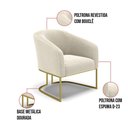 Ver imagem 2 de Poltrona Decorativa Base Industrial Dourado Stella Bouclê D03 - D'Rossi Cor Mostarda