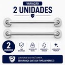 Ver imagem 2 de Kit com 2 Barras de Apoio 80cm Aço Inoxidável Polido Barra de Apoio para Box Banheiro Idoso