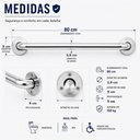 Ver imagem 5 de Kit com 2 Barras de Apoio 80cm Aço Inoxidável Polido Barra de Apoio para Box Banheiro Idoso