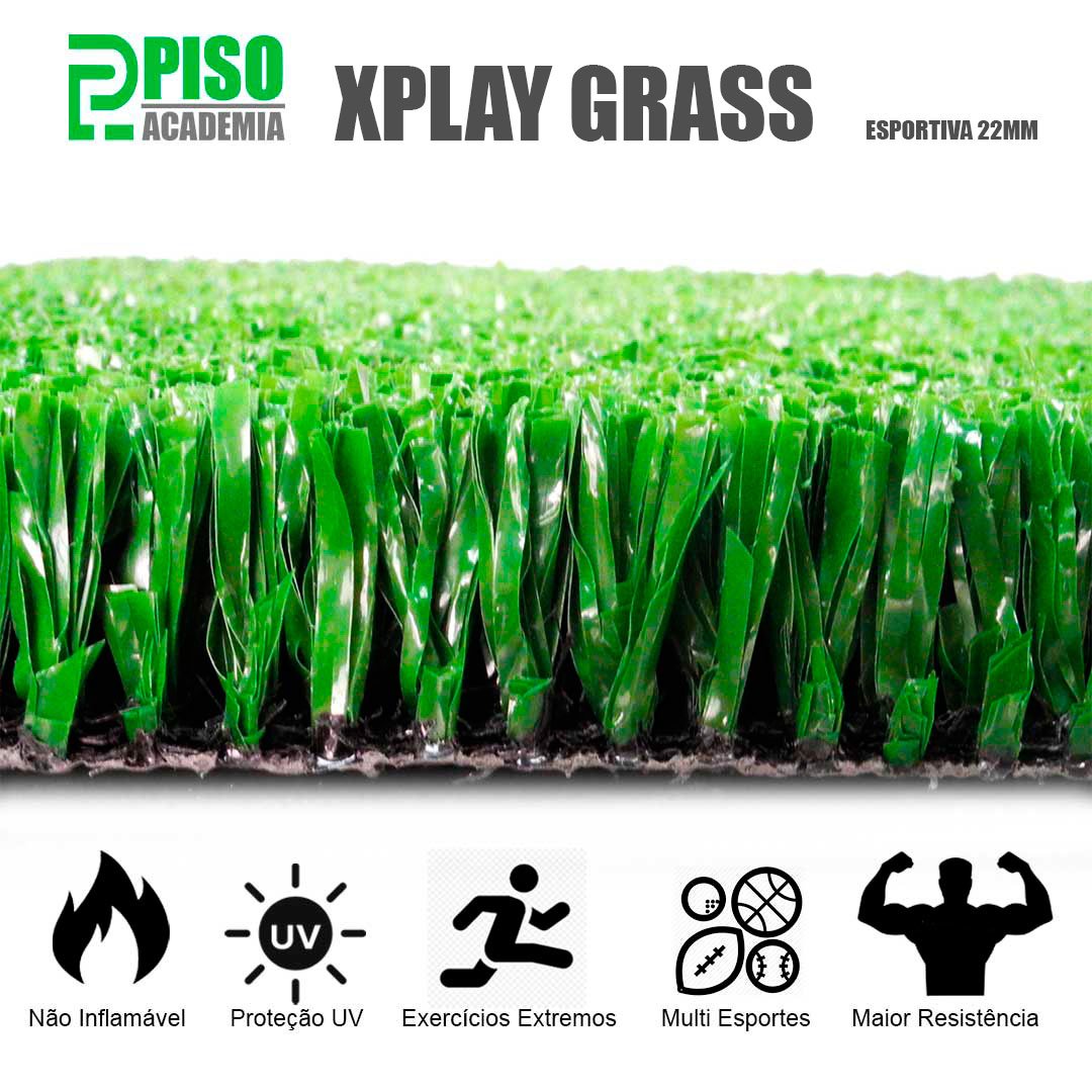 Grama Sintética XPlay Grass 22mm - 2x0,50m - Verde - 2