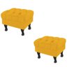 Kit 02 Puff Retro Luiz Xv sem Baú Amarelo 60 para Sala Estar - 1