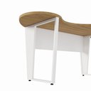 Ver imagem 5 de Mesa para Escritório Mesa Linear Orgânica sem Gavetas MDP 175cm Macadâmia com Branco