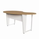 Ver imagem 2 de Mesa para Escritório Mesa Linear Orgânica sem Gavetas MDP 175cm Macadâmia com Branco