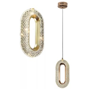 Pendente Orion Dourado Led 6w Bivolt Multitemperatura 3000k 4000k 6500k Metal e Acrílico Design Mode