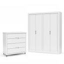 Ver imagem 1 de Jogo de Quarto Infantil com Guarda Roupa 4 Portas e Cômoda 4 Gavetas Tutto New Branco Soft - Matic M