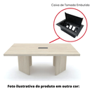 Ver imagem 3 de Mesa de Reunião com Caixa de Tomada 200 x 90 cm Pé Tubular PE40 em MDP Noce Naturalle Base Preta
