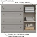 Ver imagem 4 de Cômoda com 4 Gavetas e Porta - Americana - Cinza