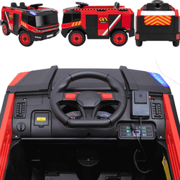 Caminhão de Bombeiro Zippy Toys 12v Vermelho Mangueira Controle - 3