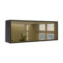 Ver imagem 1 de Armário de Cozinha Aéreo com 2 Portas de Vidro 120cm Florença Multimóveis MP2425 Preto