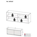 Ver imagem 2 de Armário de Cozinha Aéreo com 2 Portas de Vidro 120cm Florença Multimóveis MP2425 Preto