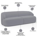 Ver imagem 7 de Sofá 4 Lugares Curvo Orgânico Living 280cm Barolo L06 Veludo Cinza