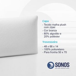 Travesseiro Sonos Puro Visco Nasa Alto 14cm de Altura - 6
