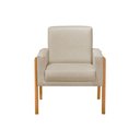 Ver imagem 4 de Kit 4 Poltronas Sala de Espera Pés em Madeira Santorini Linho Capuccino