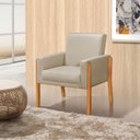 Ver imagem 2 de Kit 4 Poltronas Sala de Espera Pés em Madeira Santorini Linho Capuccino