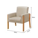 Ver imagem 6 de Kit 4 Poltronas Sala de Espera Pés em Madeira Santorini Linho Capuccino