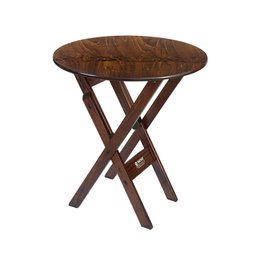 Mesa Redonda 70cm Dobrável em Madeira Maciça para Bar e Restaurante - Imbuia - 1