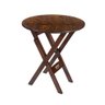 Mesa Redonda 70cm Dobrável em Madeira Maciça para Bar e Restaurante - Imbuia - 1